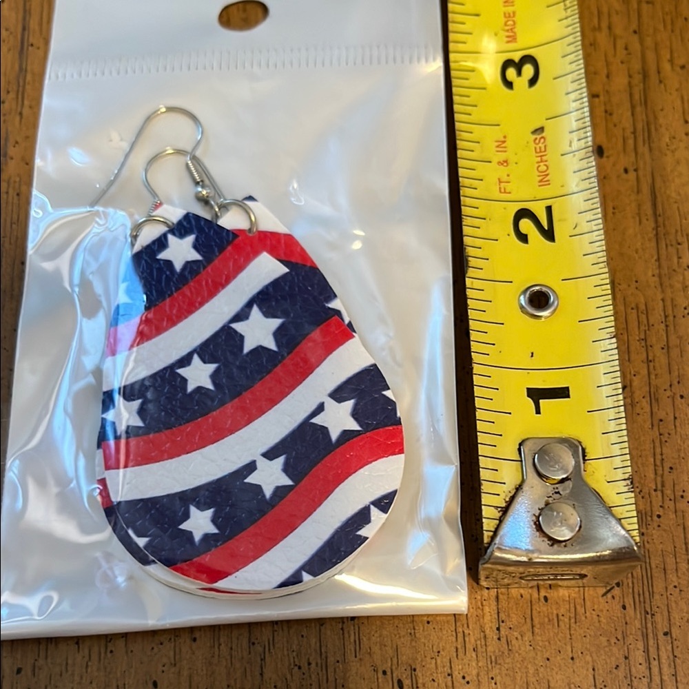 Patriotic teardrop earrings new